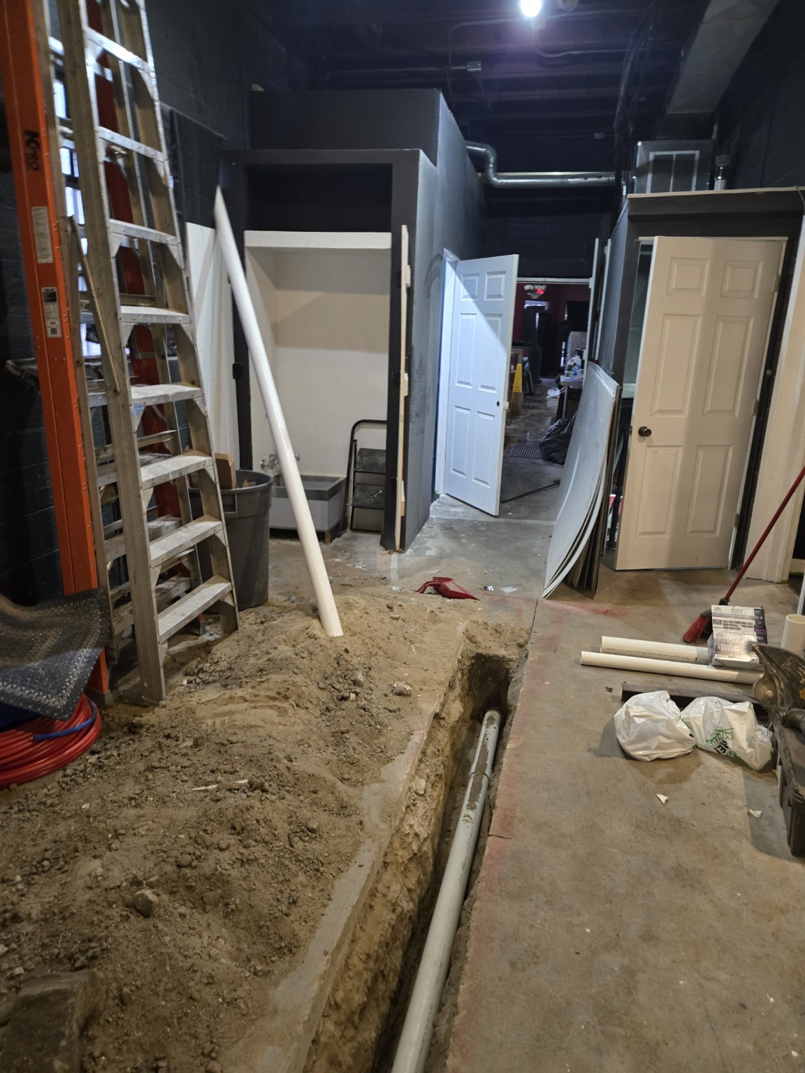 Plumbing trench during Soulback construction